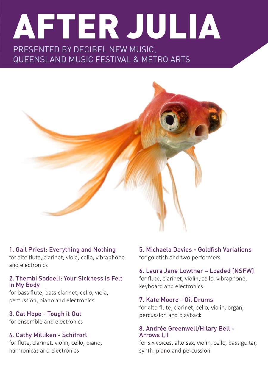 After Julia, Presented by Decibel New Music, Metro Arts, 2017.